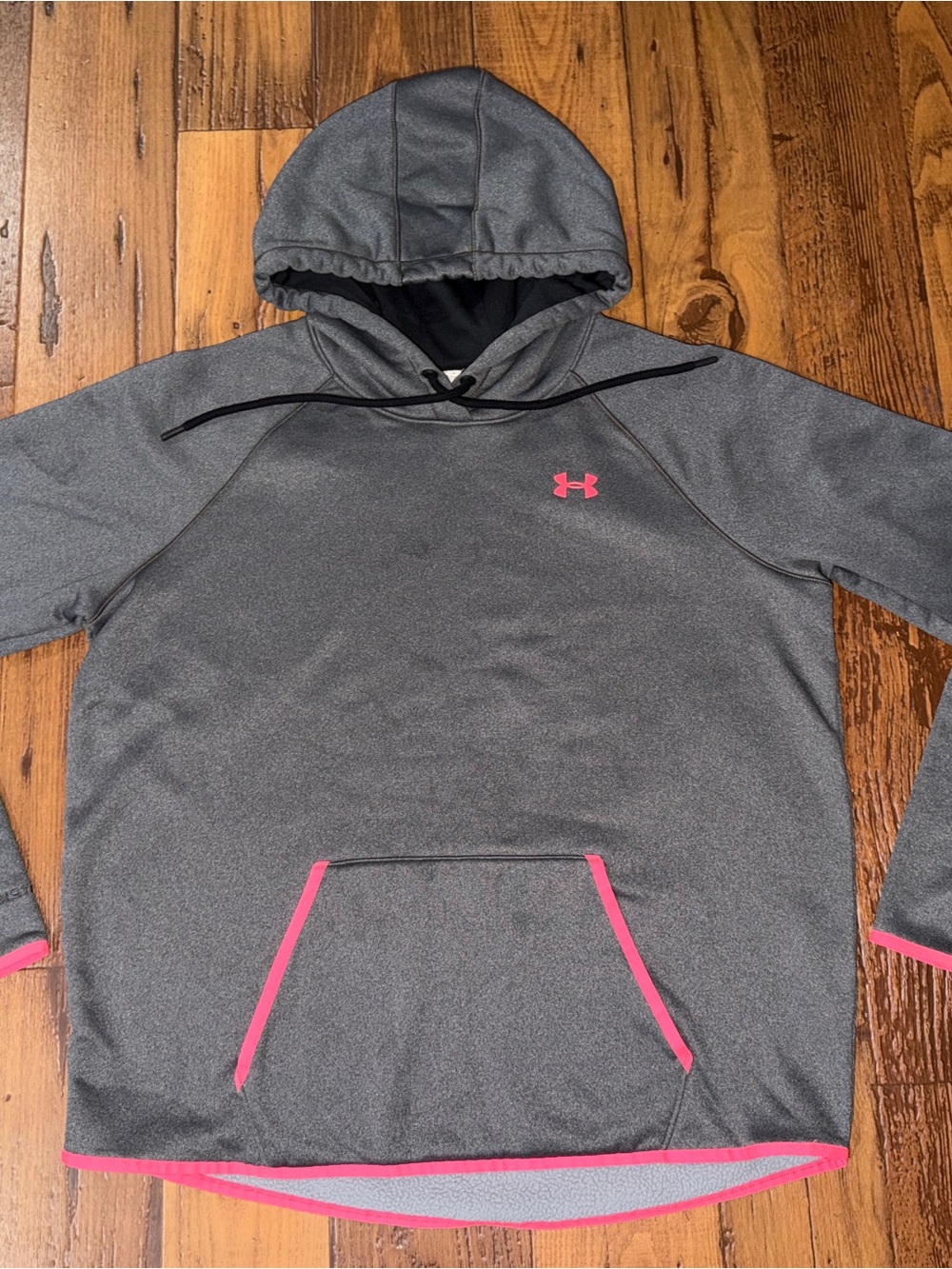 Under Armour Gray Hoodie with Pink Trim